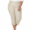 Jeans Nydj | Nydj Plus Linen-Blend Utility Capri Pant Women Jeans