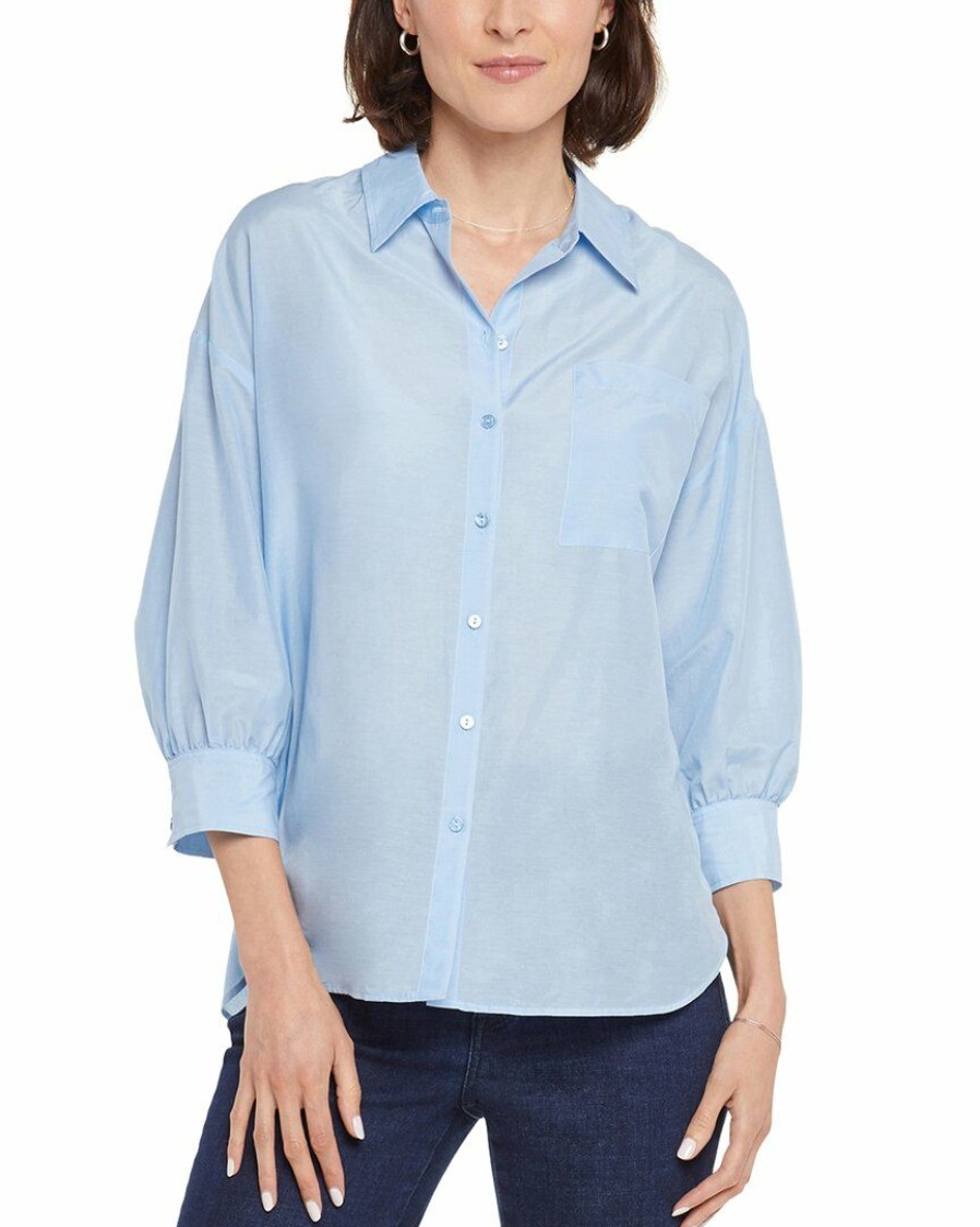 Tops Nydj | Nydj Zoey Silk-Blend Blouse Women Tops