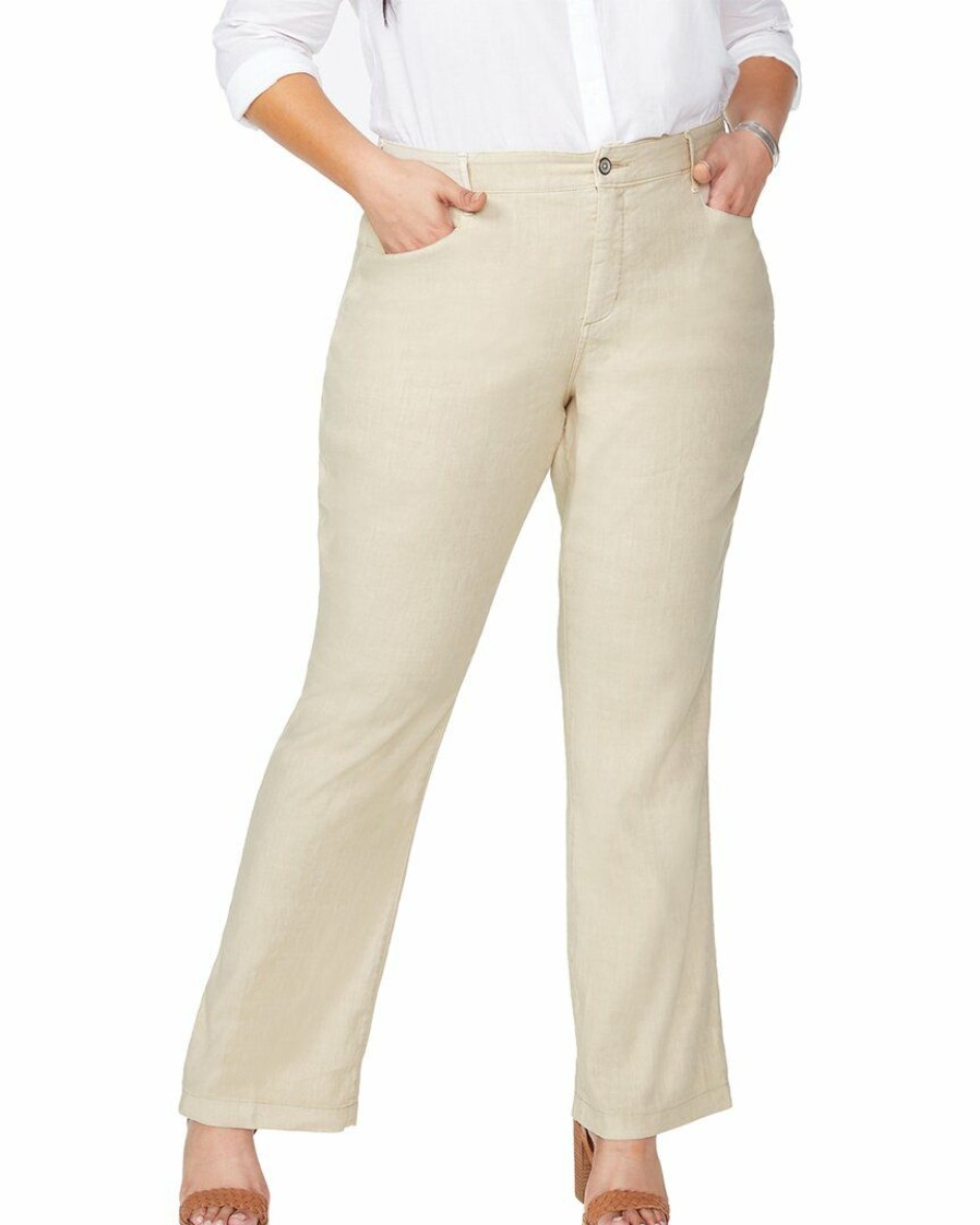 Jeans Nydj | Nydj Plus The Linen-Blend Trouser Women Jeans