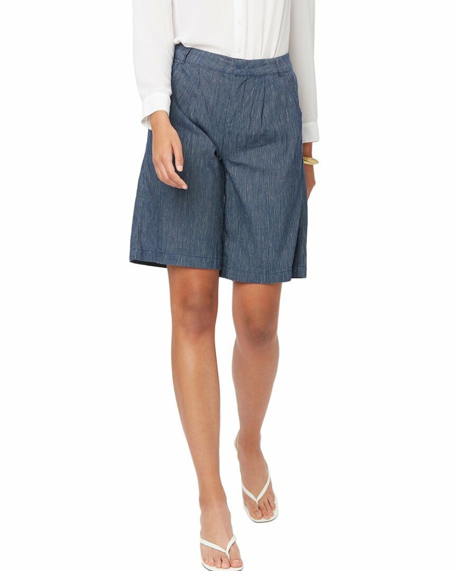 Shorts Nydj | Nydj Relaxed Linen-Blend Bermuda Short Women Shorts