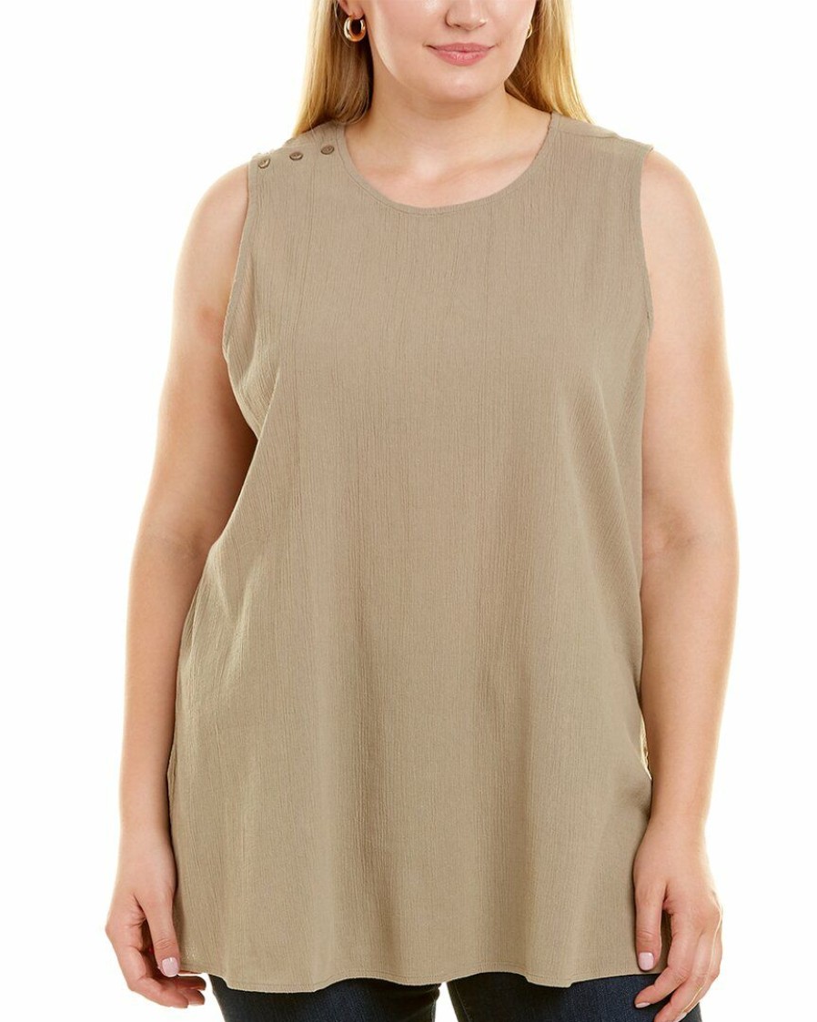 Tops Nydj | Nydj Plus Gauze Tunic Women Tops