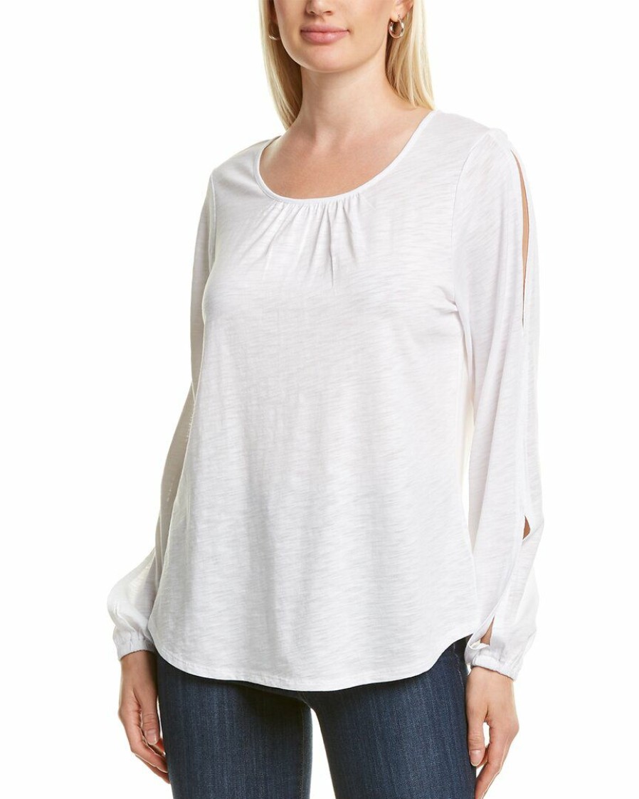 Sweaters & Knits Nydj | Nydj Mjer Split Sleeve Top Women Sweaters & Knits