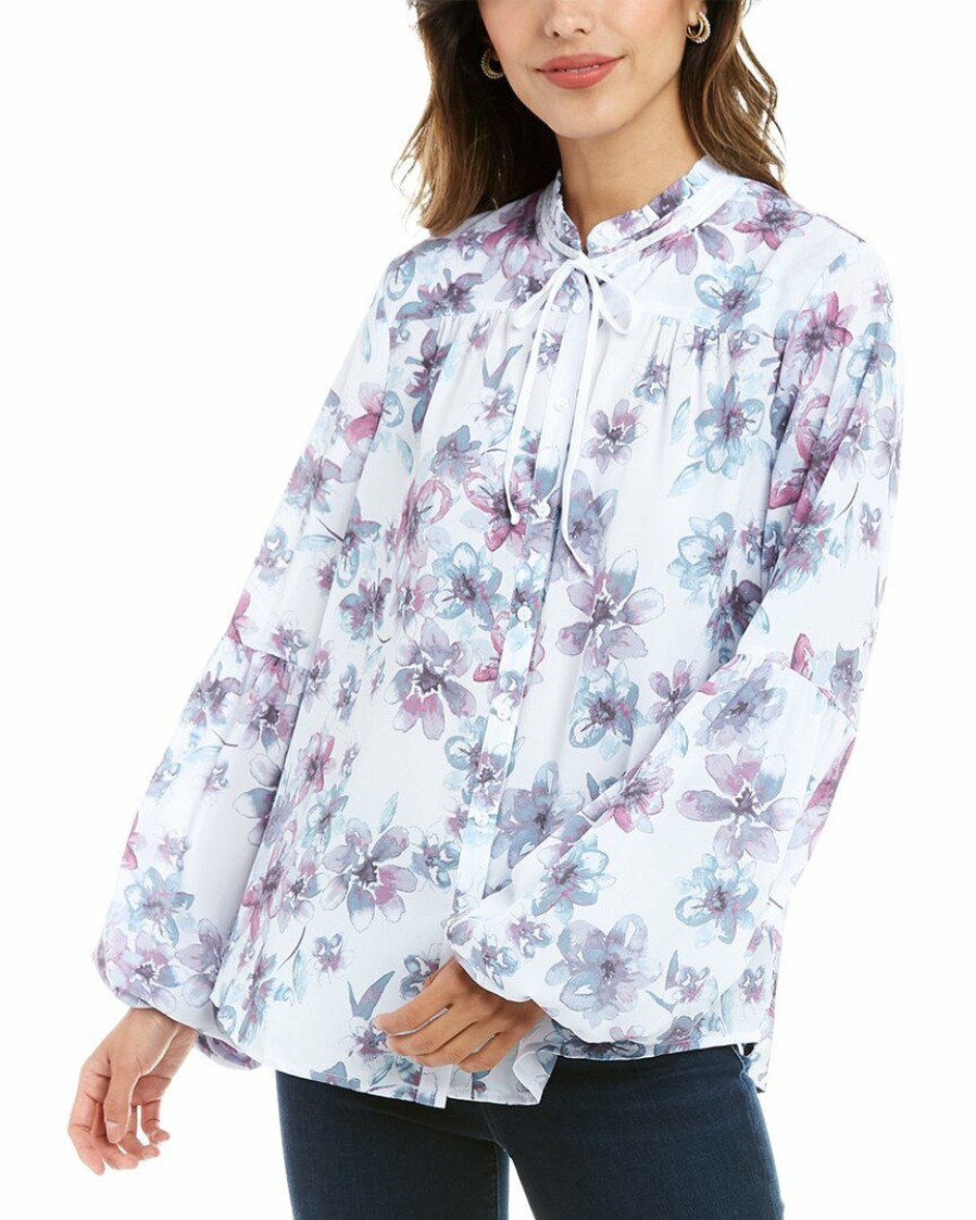 Tops Nydj | Nydj Peasant Blouse Women Tops