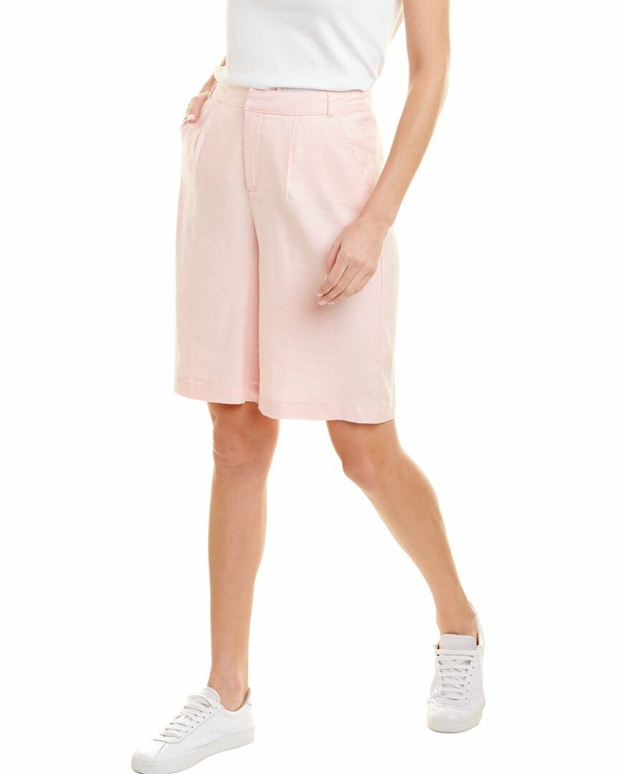 Shorts Nydj | Nydj Relaxed Linen-Blend Bermuda Short Women Shorts