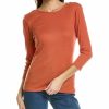 Tops Nydj | Nydj Ribbed 3/4-Sleeve Crew Knit Top Women Tops