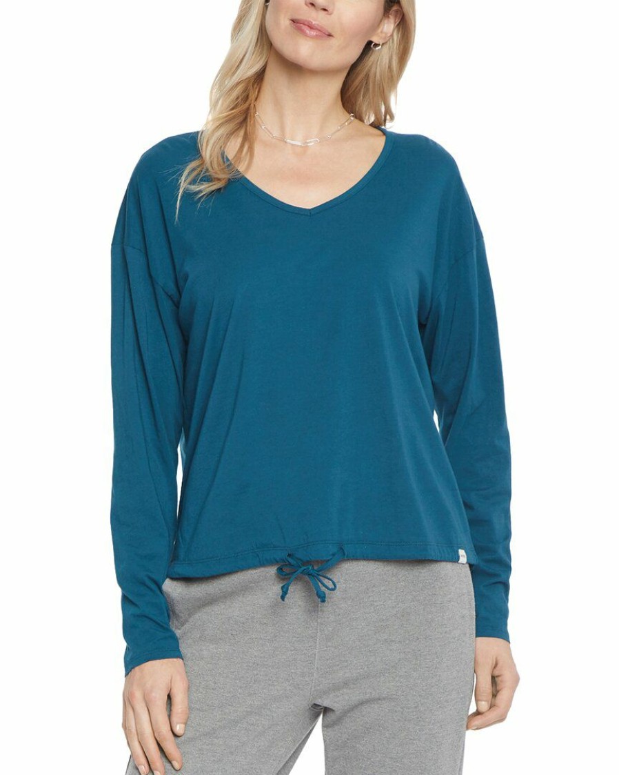 Sweaters & Knits Nydj | Nydj V-Neck Drawstring T-Shirt Women Sweaters & Knits