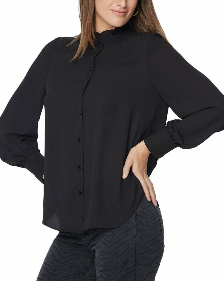 Sweaters & Knits Nydj | Nydj Ruffle Neck Blouse Women Sweaters & Knits