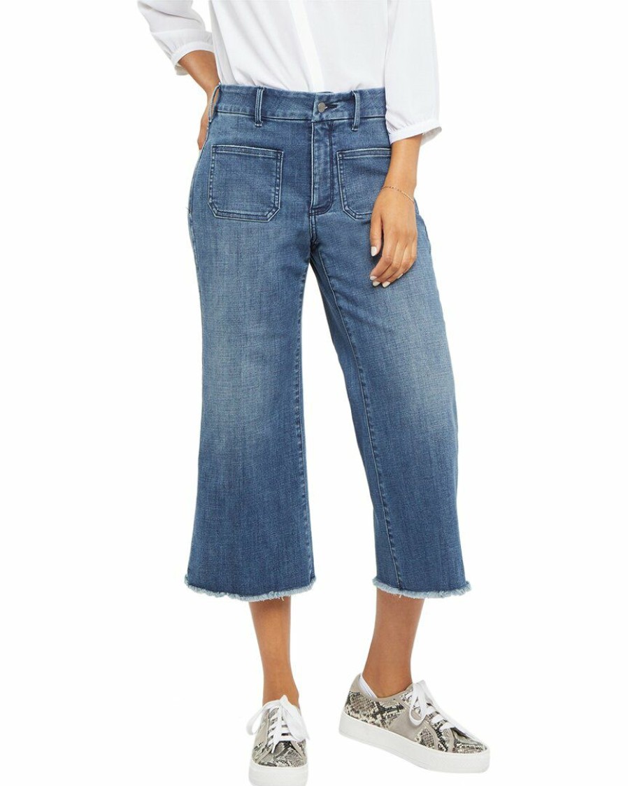 Jeans Nydj | Nydj Patchie Major Wide Leg Capri Women Jeans