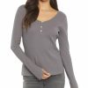 Sweaters & Knits Nydj | Nydj Fitted Henley Top Women Sweaters & Knits