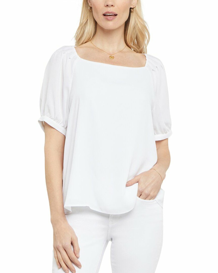 Tops Nydj | Nydj Twist Back Blouse Women Tops