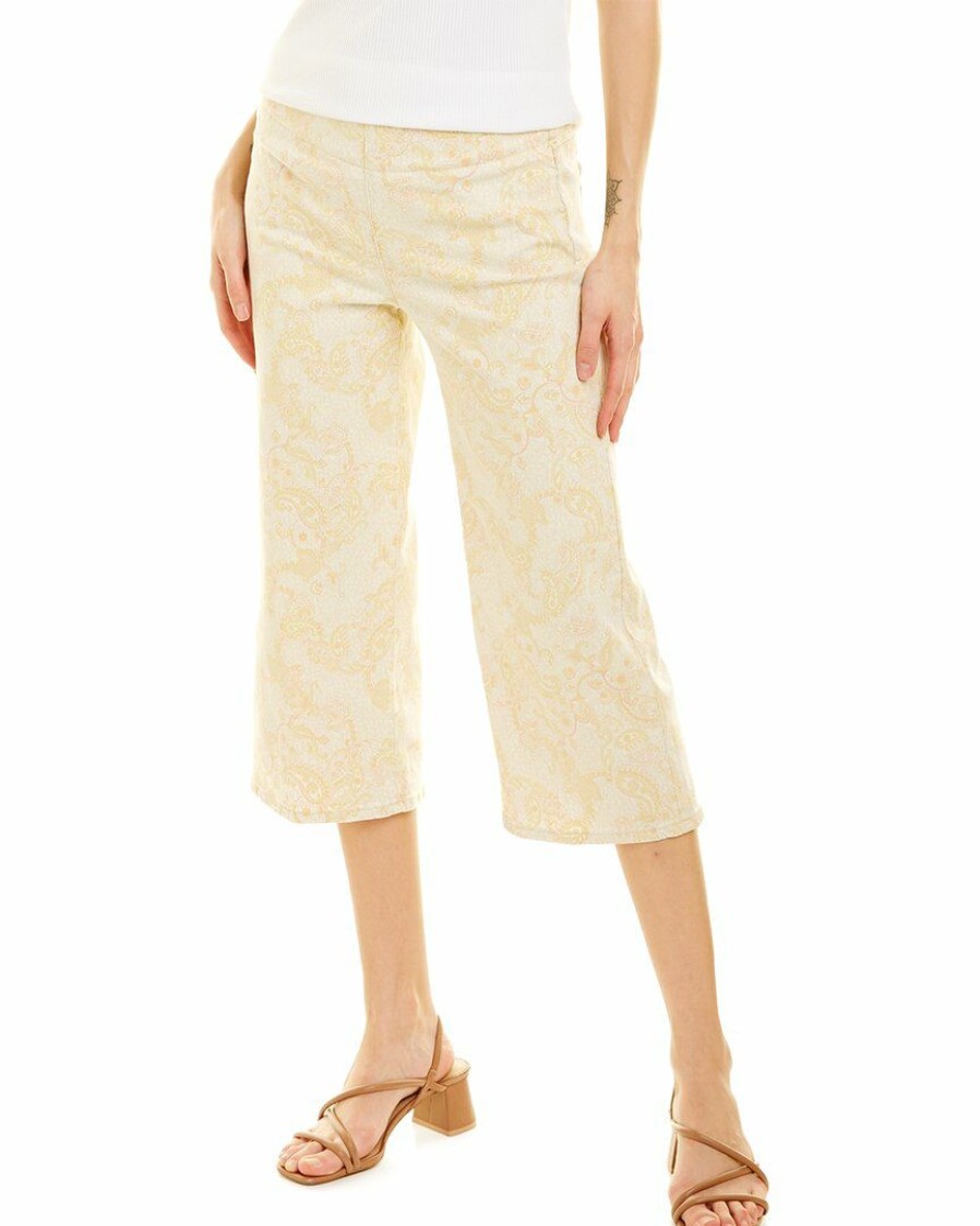 Jeans Nydj | Nydj Petite Pull-On Wide Leg Capri Women Jeans