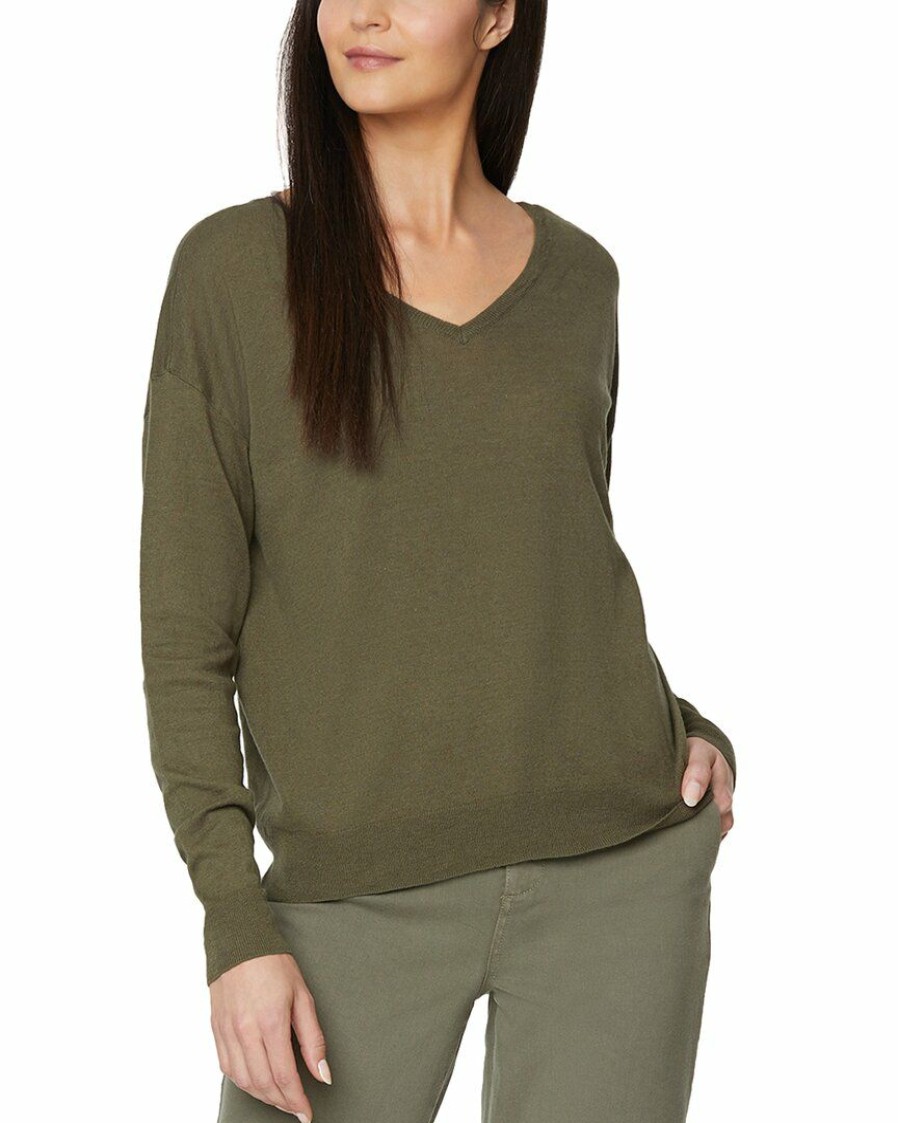 Sweaters & Knits Nydj | Nydj Double V-Neck Linen-Blend Sweater Women Sweaters & Knits