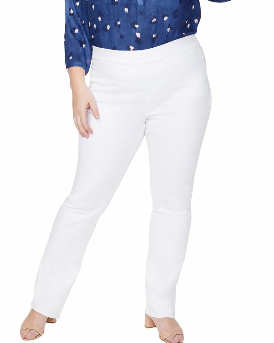 Jeans Nydj | Nydj Plus Pull On Straight Jean Women Jeans