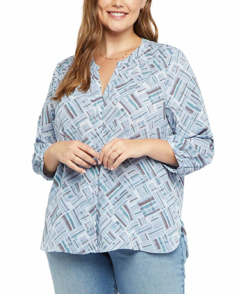 Tops Nydj | Nydj Plus Pintuck Blouse Women Tops