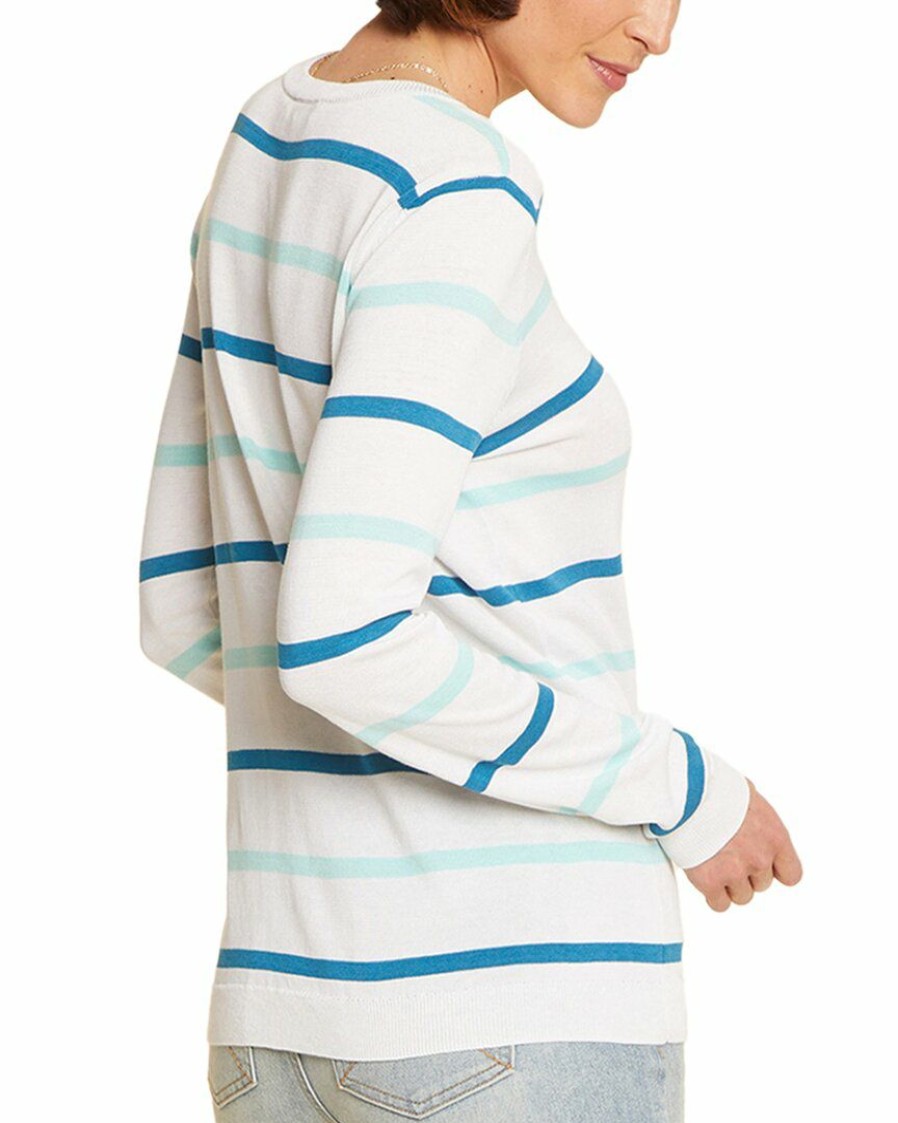 Sweaters & Knits Nydj | Nydj Striped Silk-Blend Sweater Women Sweaters & Knits