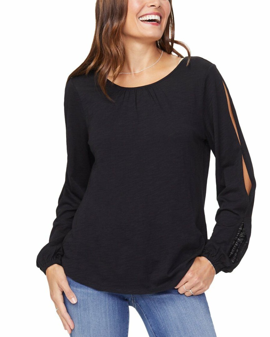 Tops Nydj | Nydj Split Sleeve T-Shirt Women Tops