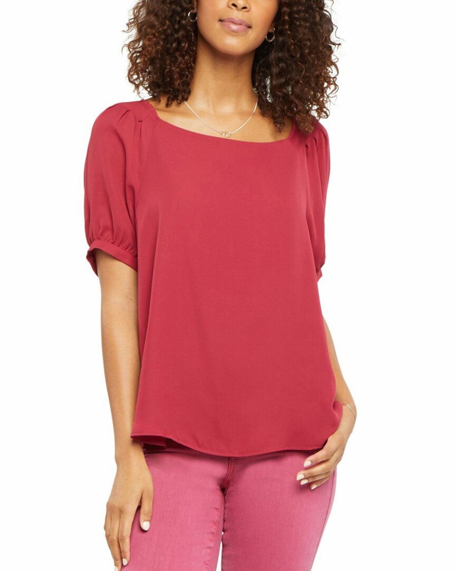 Tops Nydj | Nydj Twist Back Blouse Women Tops