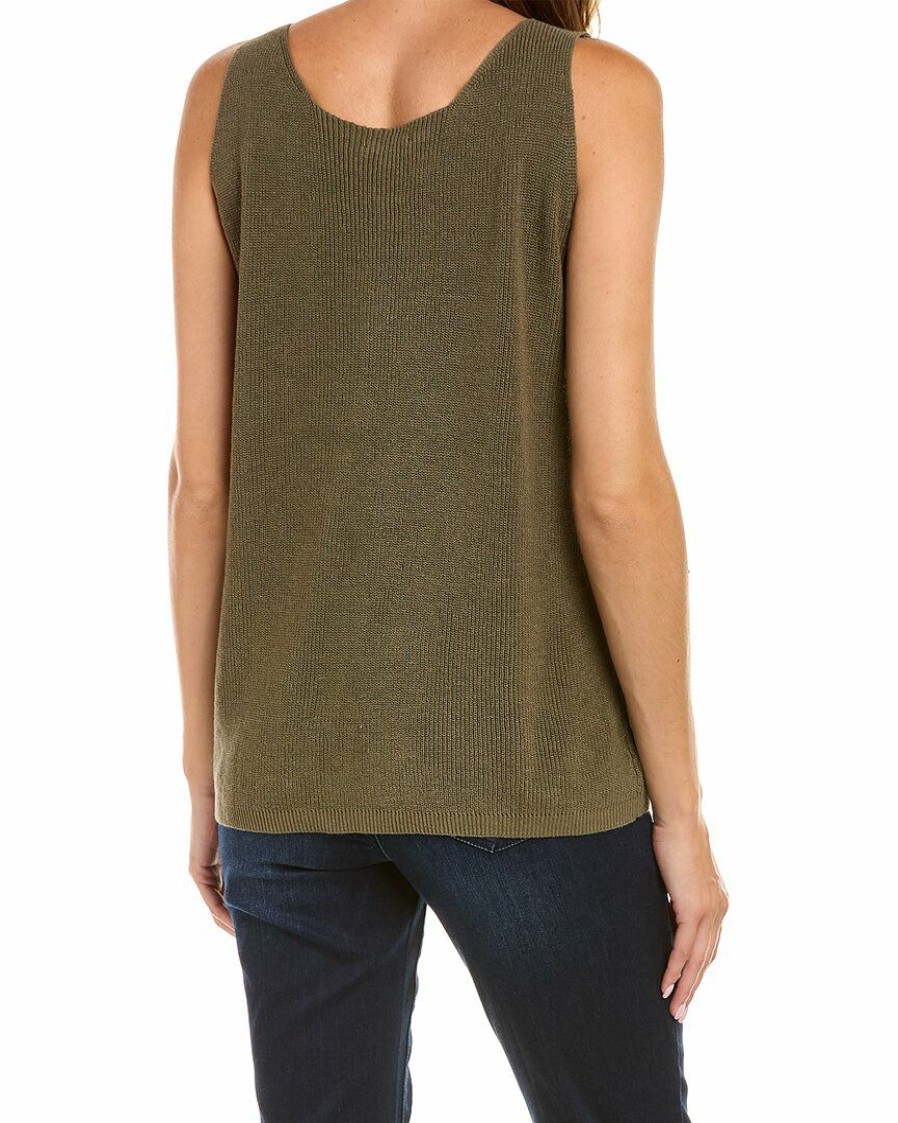 Tops Nydj | Nydj Relaxed Linen-Blend Sweater Tank Women Tops