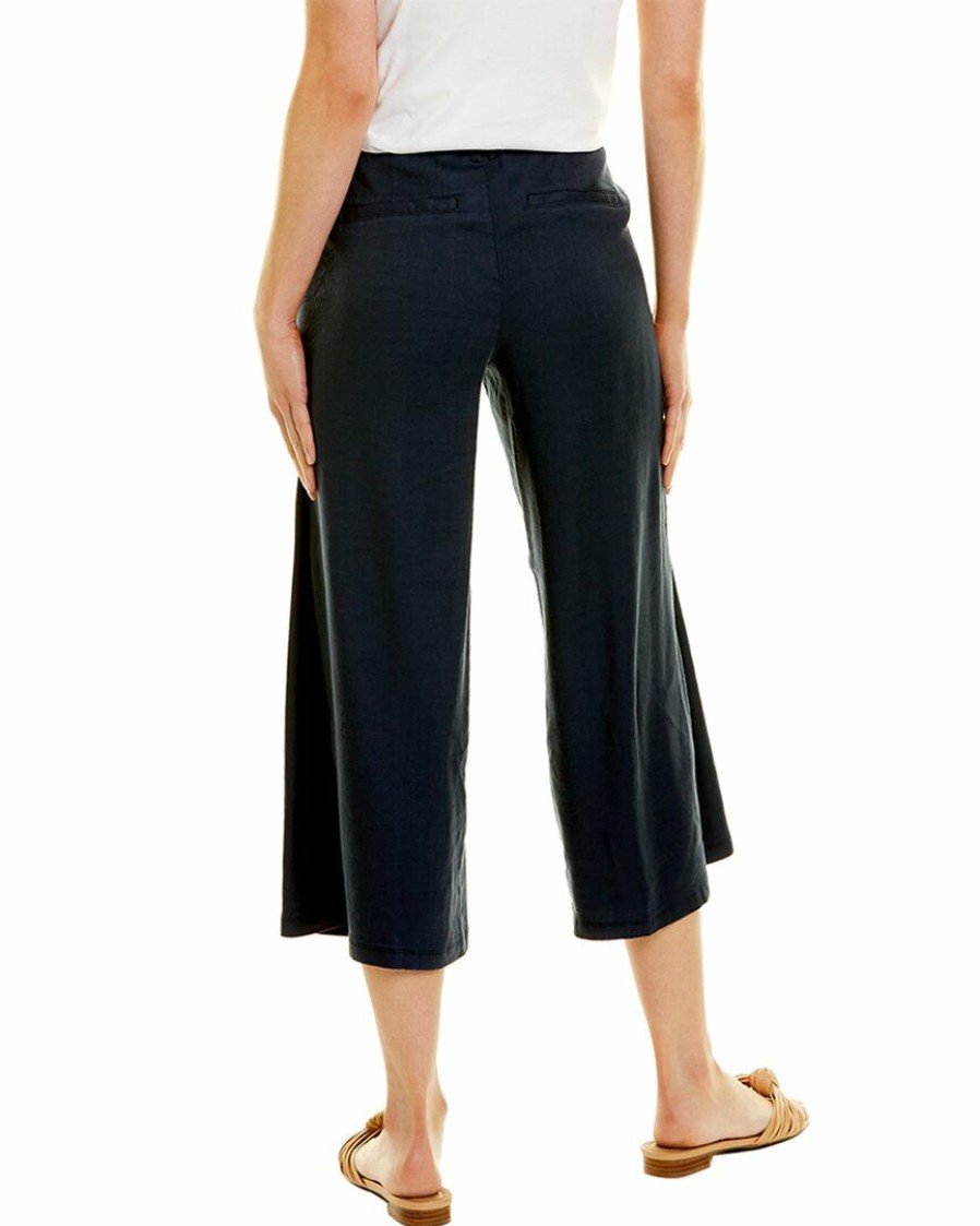 Jeans Nydj | Nydj Petite Cropped Wide Leg Linen-Blend Pant Women Jeans